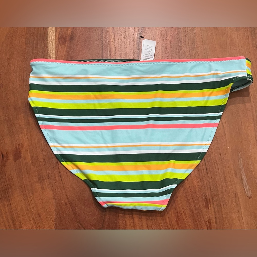 NWT Aerie Full Coverage Bikini Bottom in Colorful Stripes - Size L - Picture 2 of 3